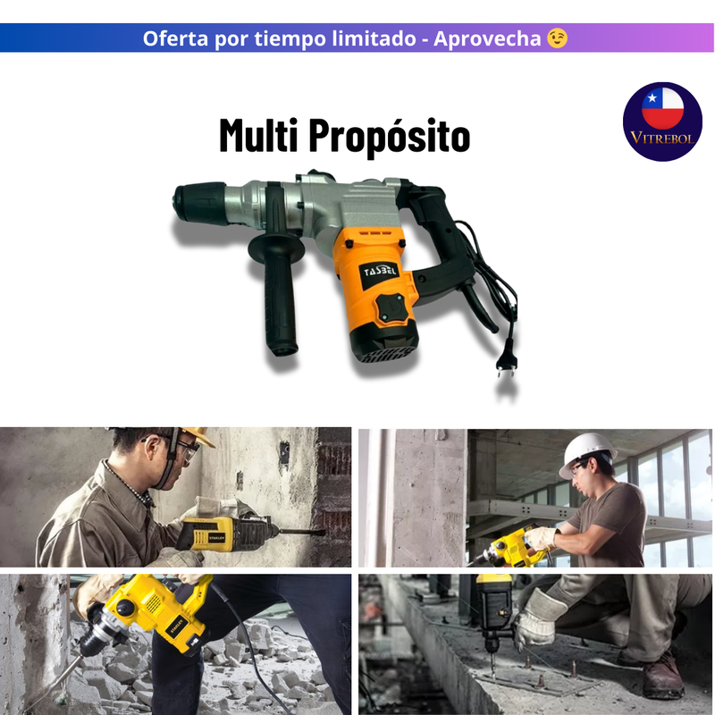 Rotomartillo Demolerdor de 1500 watts: Perfora todo tipo de Materiales