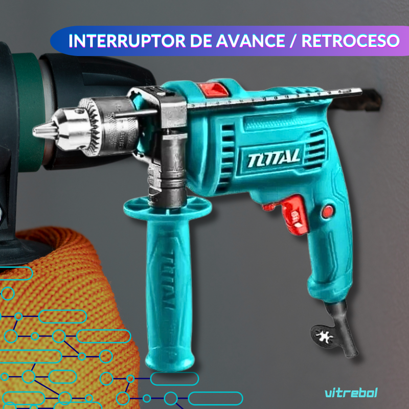 Taladro Percutor 680w - Original de la Marca Total
