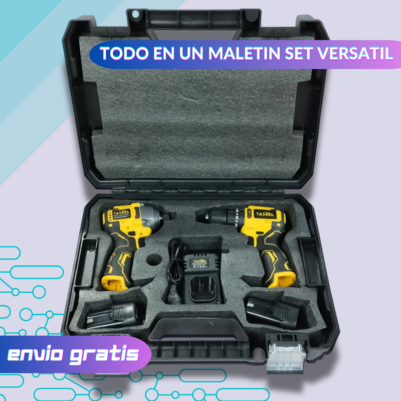 Set de Llave de impacto y taladro con dos Baterías de 18V
