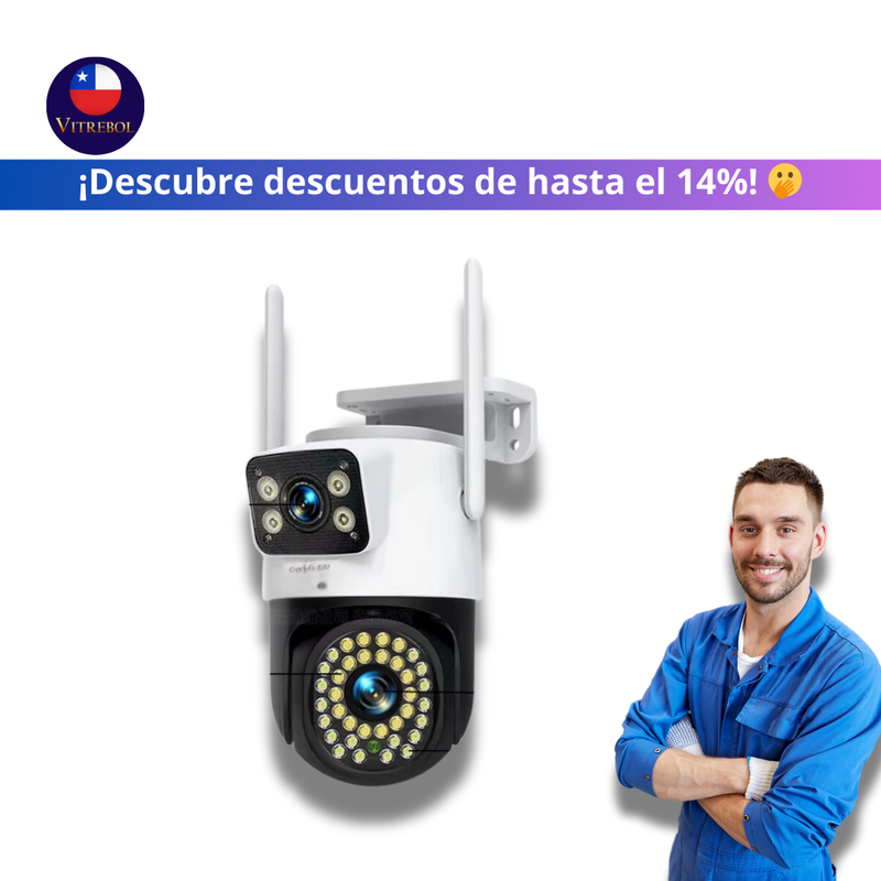Vigila Cada Detalle en 2K Cámara de Seguridad con Doble Lente y Audio Bidireccional