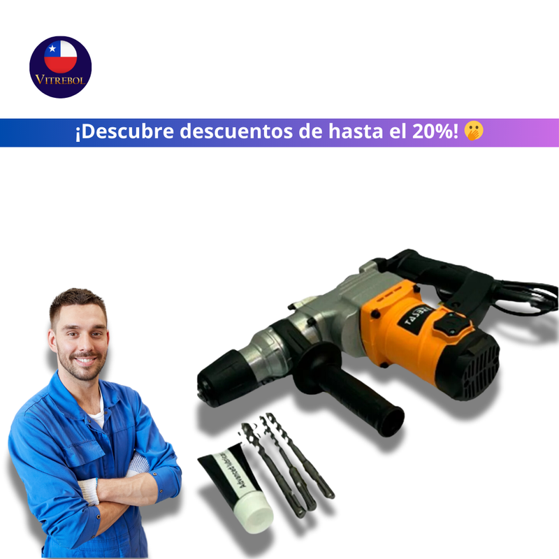 Rotomartillo Demolerdor de 1500 watts: Perfora todo tipo de Materiales