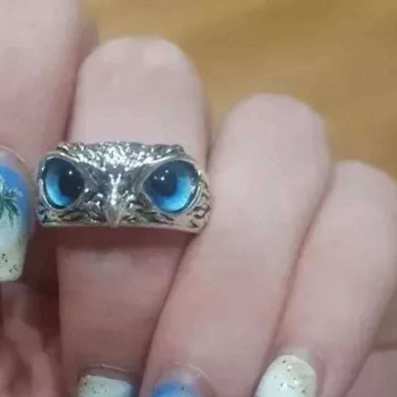 Anillo búho de la prosperidad y riqueza