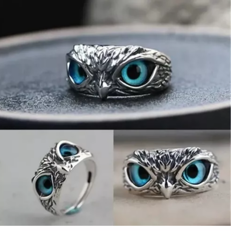 Anillo búho de la prosperidad y riqueza