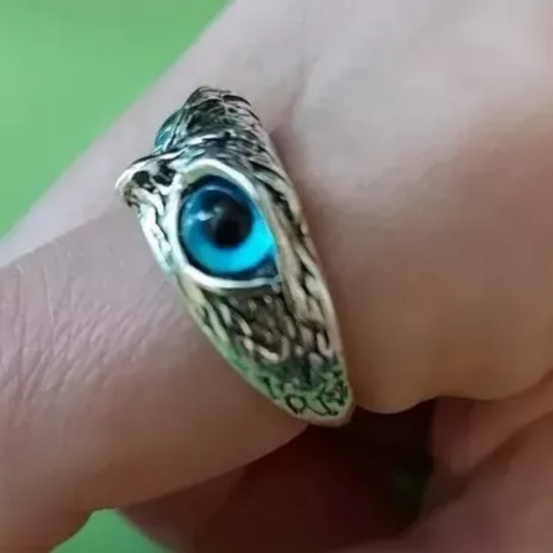 Anillo búho de la prosperidad y riqueza