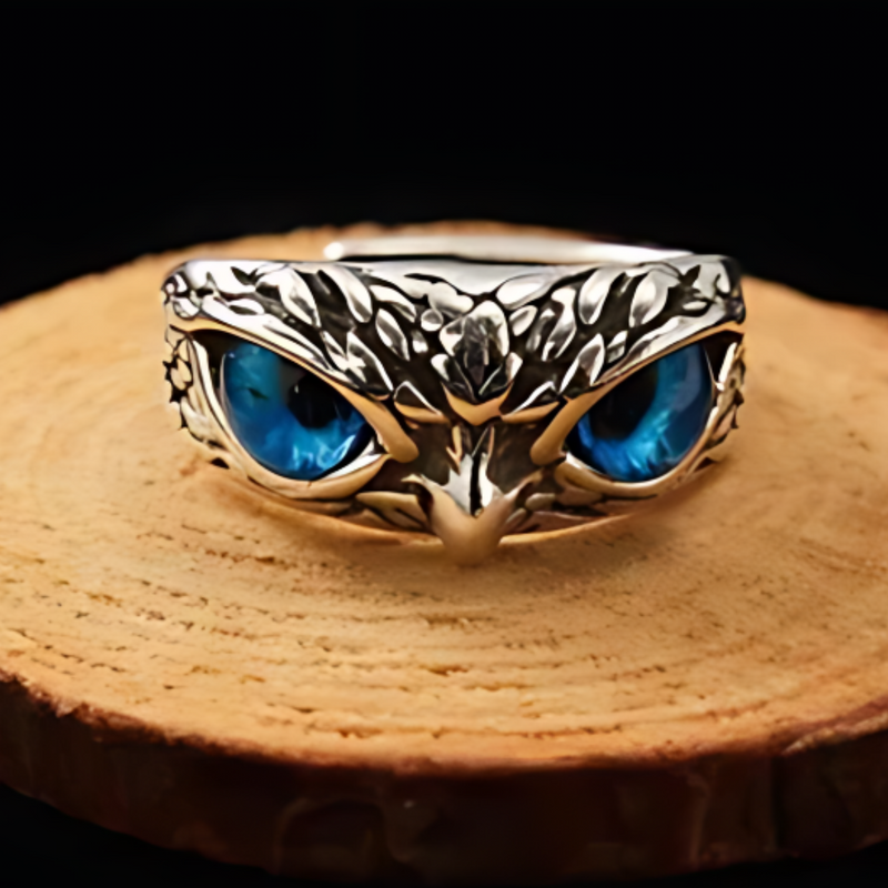 Anillo búho de la prosperidad y riqueza