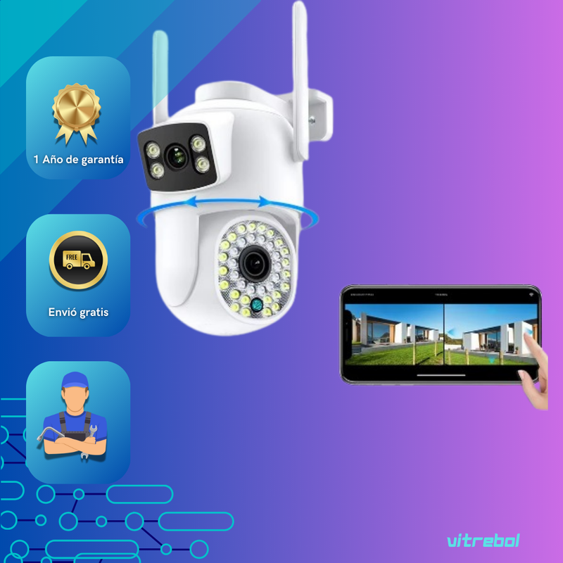 Vigila Cada Detalle en 2K Cámara de Seguridad con Doble Lente y Audio Bidireccional