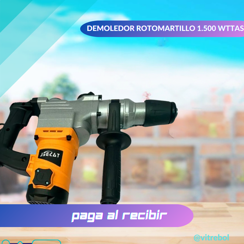 Rotomartillo Demolerdor de 1500 watts: Perfora todo tipo de Materiales