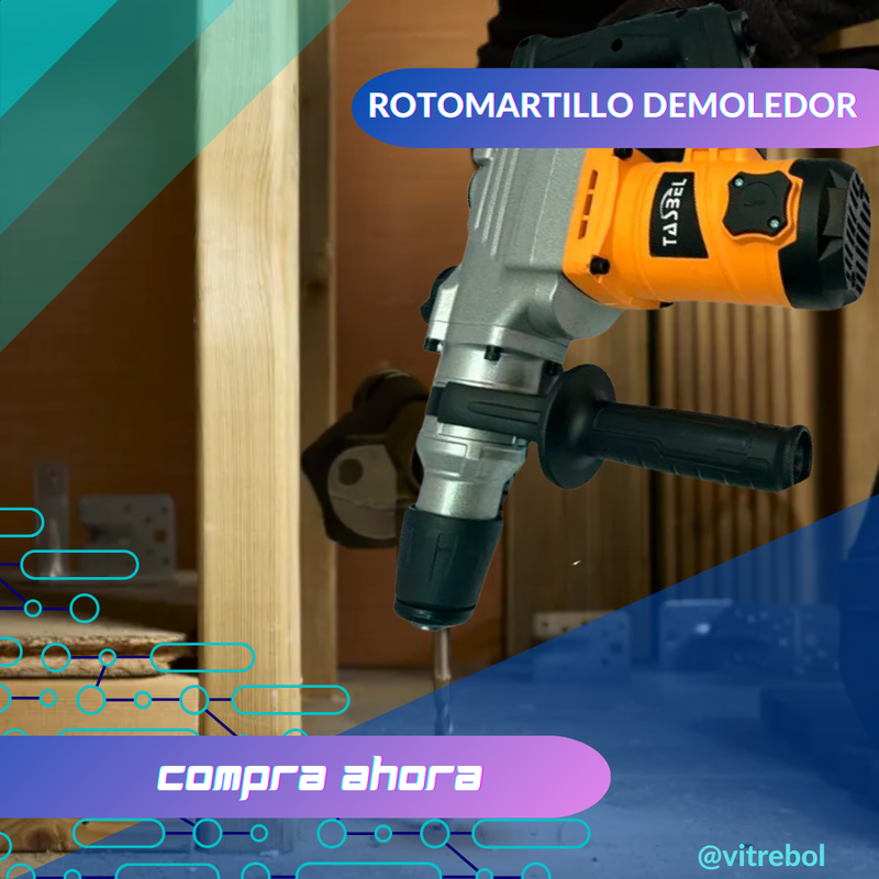 Rotomartillo Demolerdor de 1500 watts: Perfora todo tipo de Materiales