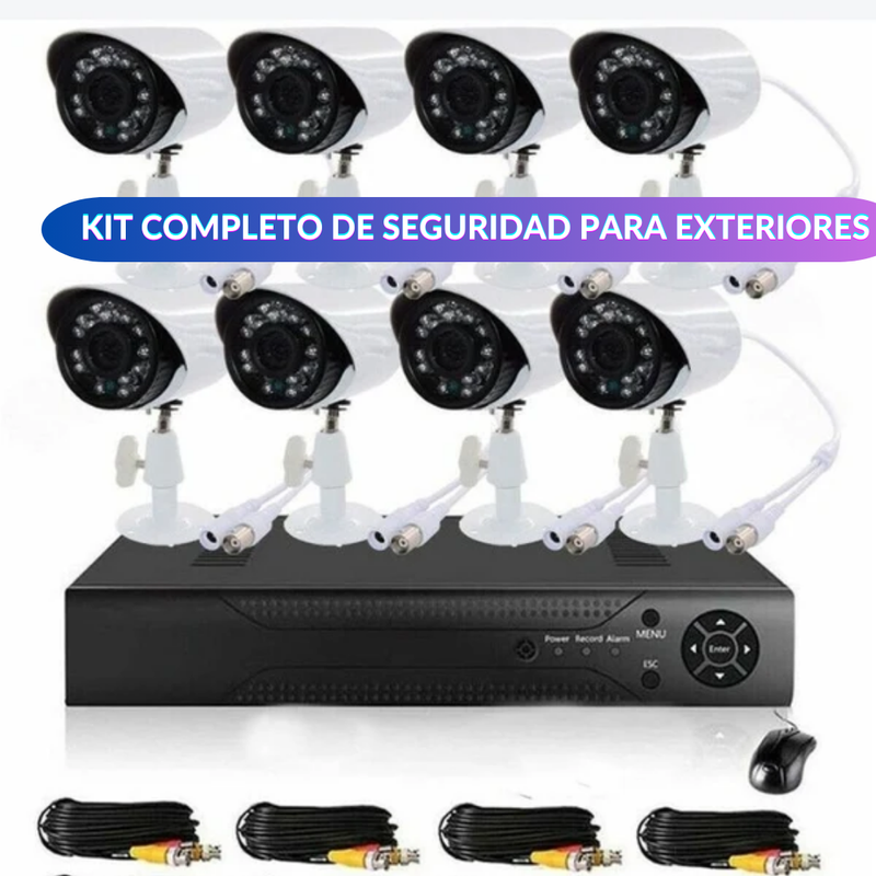 Sistema de Seguridad DVR con Disco Duro 1TB incluye 8 cámaras