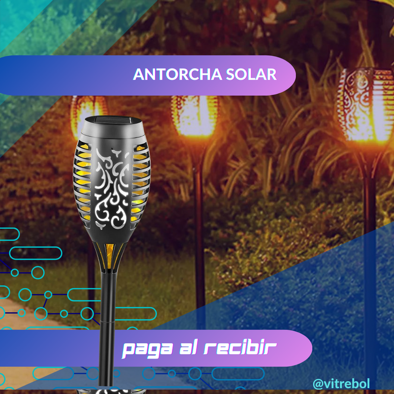 Antorcha de Carga Solar - Pack 4 unidades de 58cm de altura.